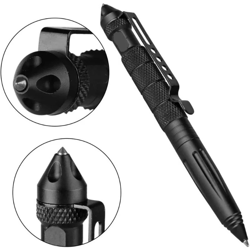 Pen Tactical Glass - Bolígrafo táctico militar, bolígrafo rompevidrios de