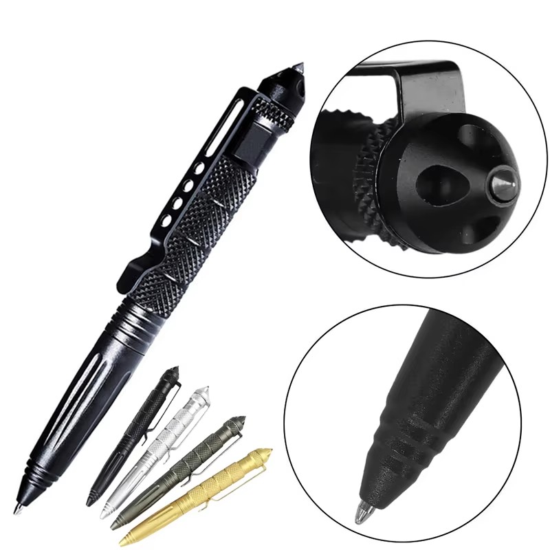 Pen Tactical Glass - Bolígrafo táctico militar de Metal de
