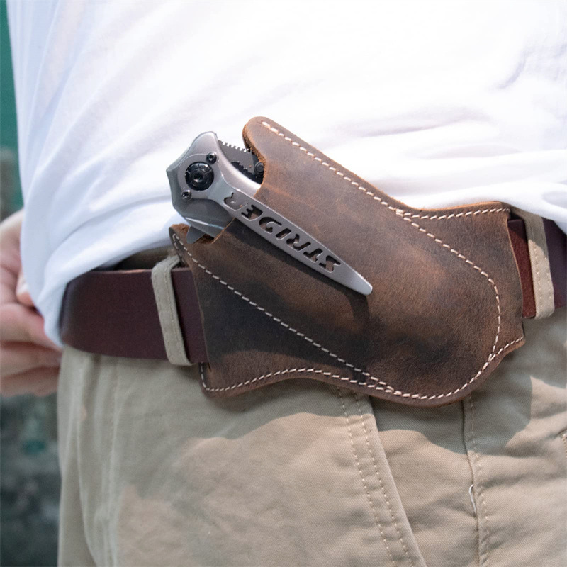 Edc Everyday Carry Knives - Fundas para cuchillos de cuero, soporte