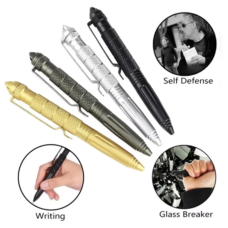 Pen Tactical Glass - Bolígrafo táctico militar de aleación de
