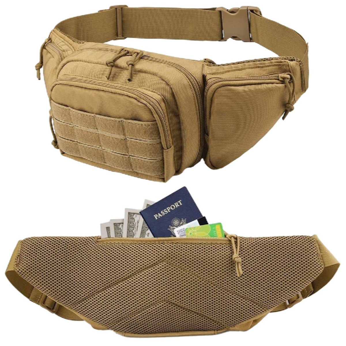 Edc Carry Fanny Pack - Riñonera Táctica MOLLE para Portación Oculta,