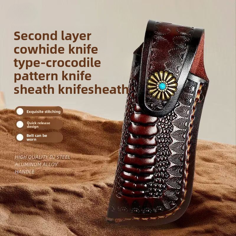 Edc Everyday Carry Knives - Funda de cuero para navaja de