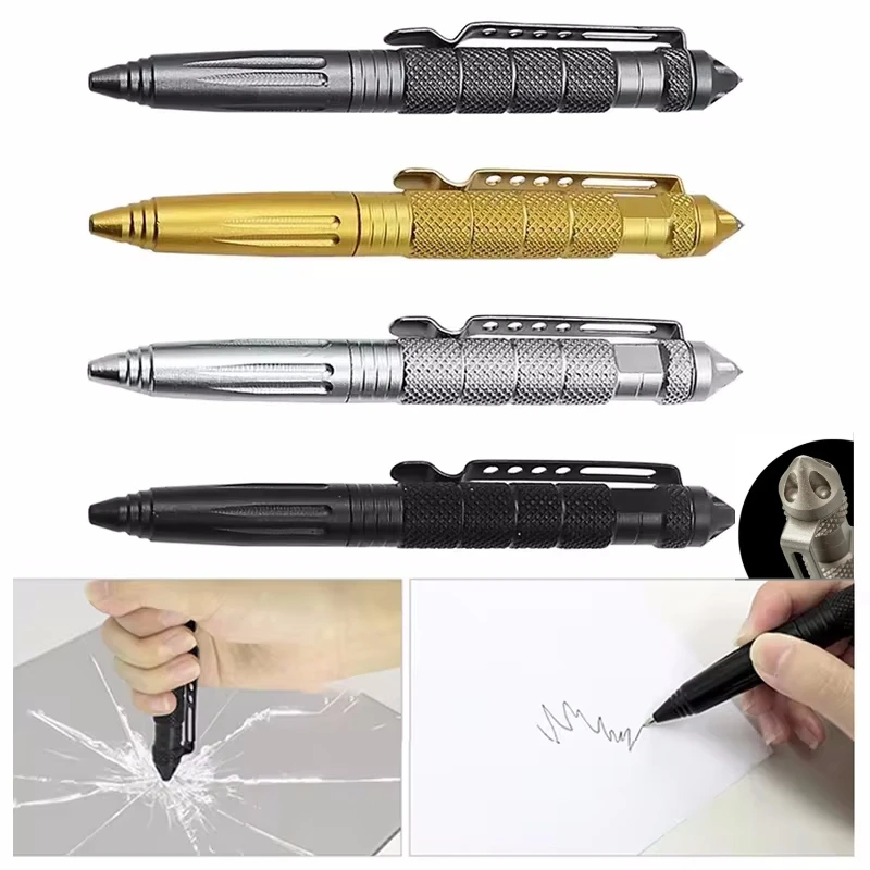 Pen Tactical Glass - Bolígrafo Táctico Multifuncional 1/2/3/4 Piezas, Defensa