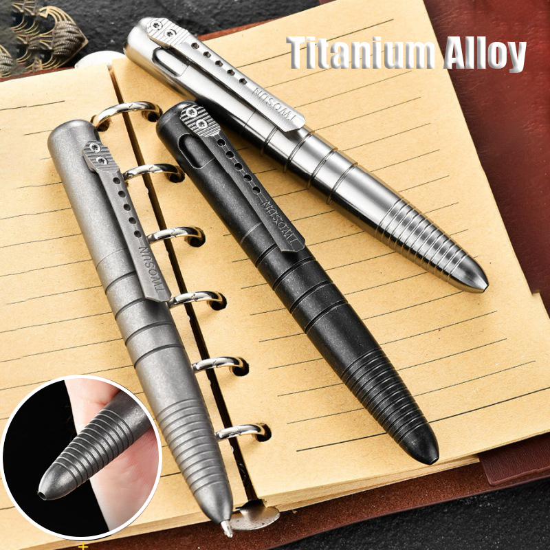 Pen Tactical Glass - Bolígrafo táctico de titanio EDC, herramientas