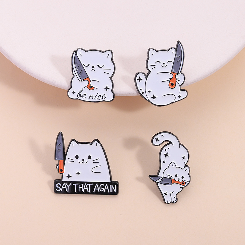 Edc Everyday Carry Knives - Lindo dibujo de gato blanco cuchillo