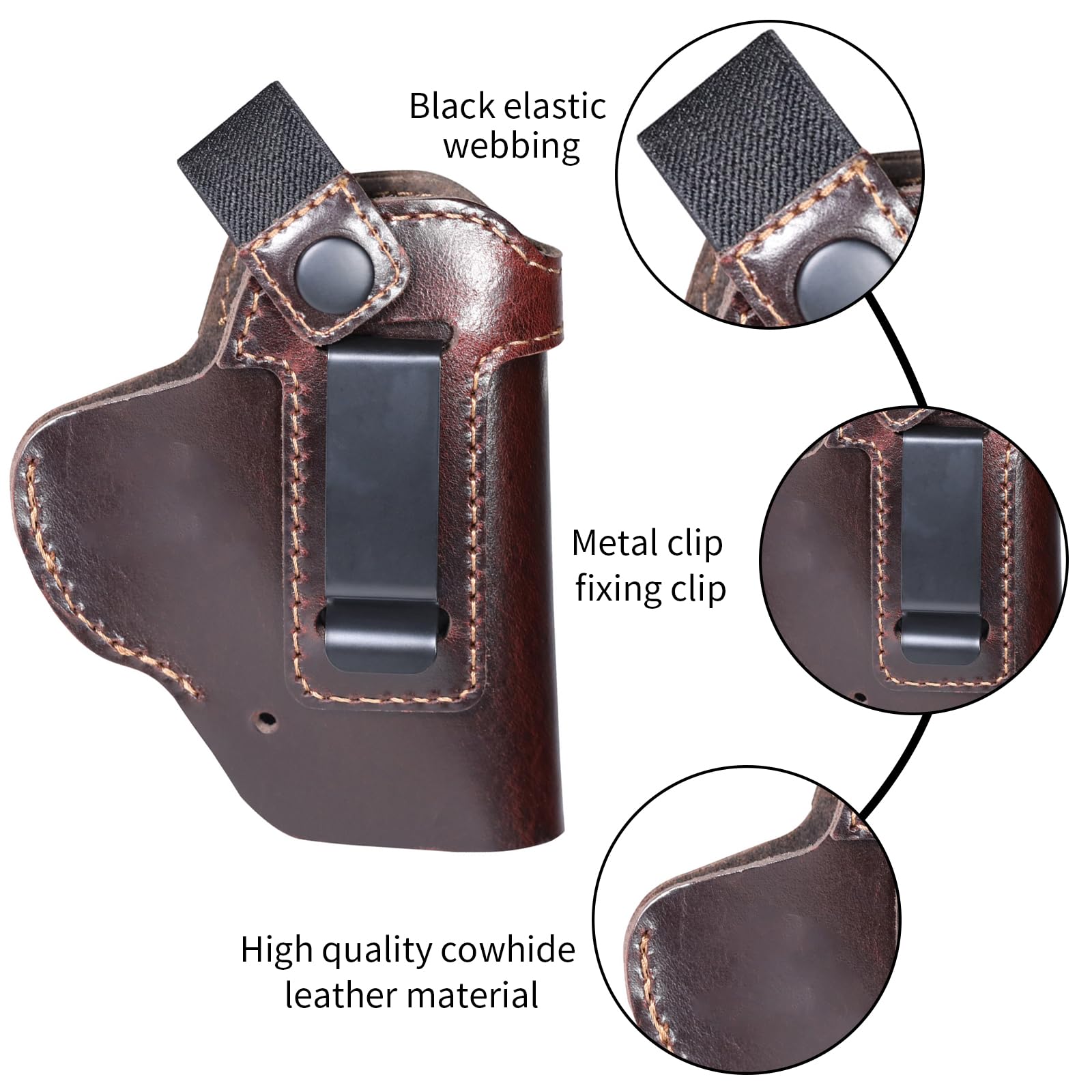 Funda táctica de cuero oculta  - Edc Carry Belt Leather reseña y precio