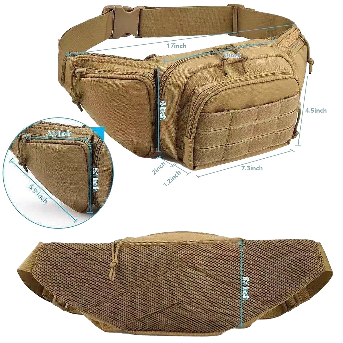 Riñonera Táctica MOLLE para Po - Edc Carry Fanny Pack reseña y precio