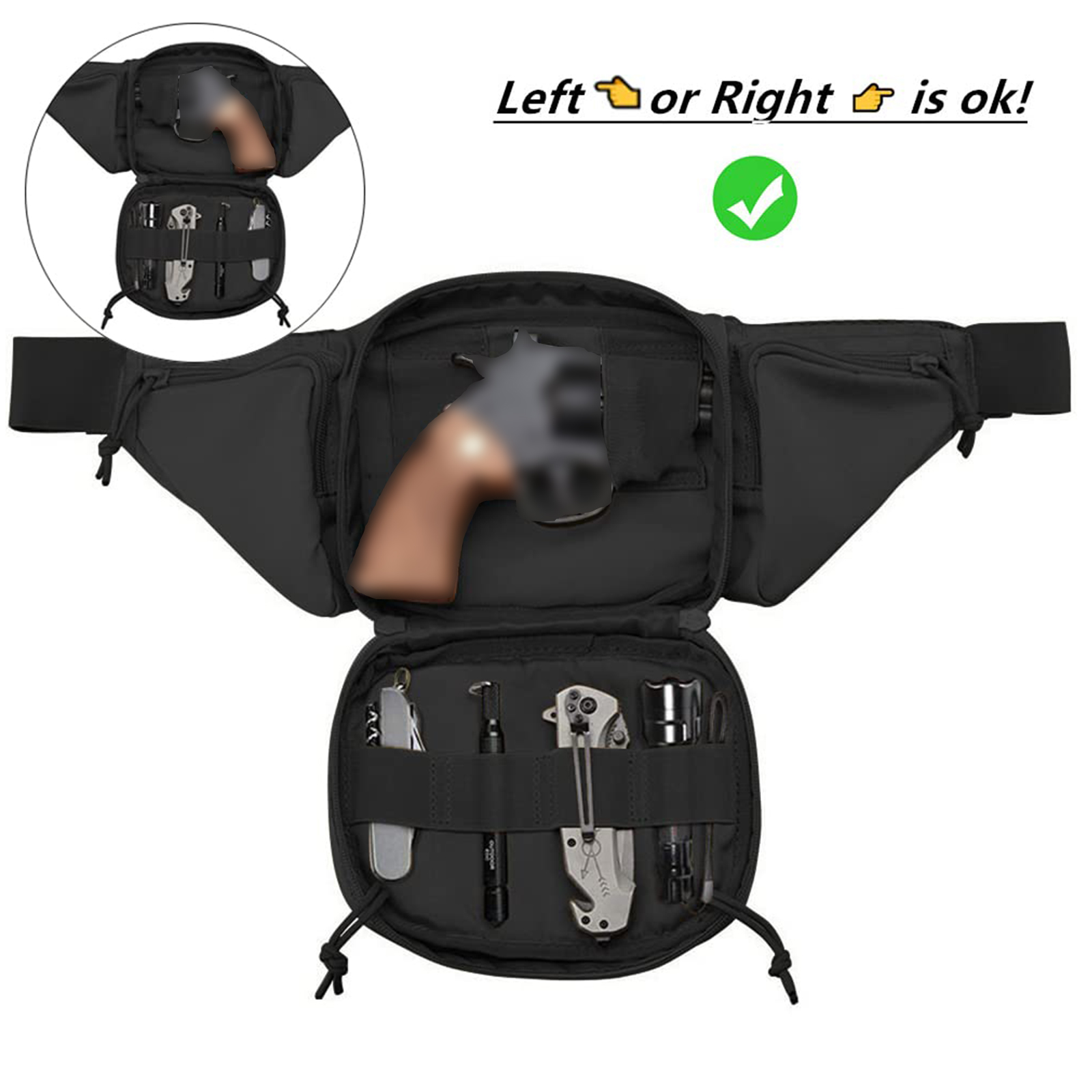 Riñonera táctica con funda par - Edc Concealed Carry Holster reseña y precio