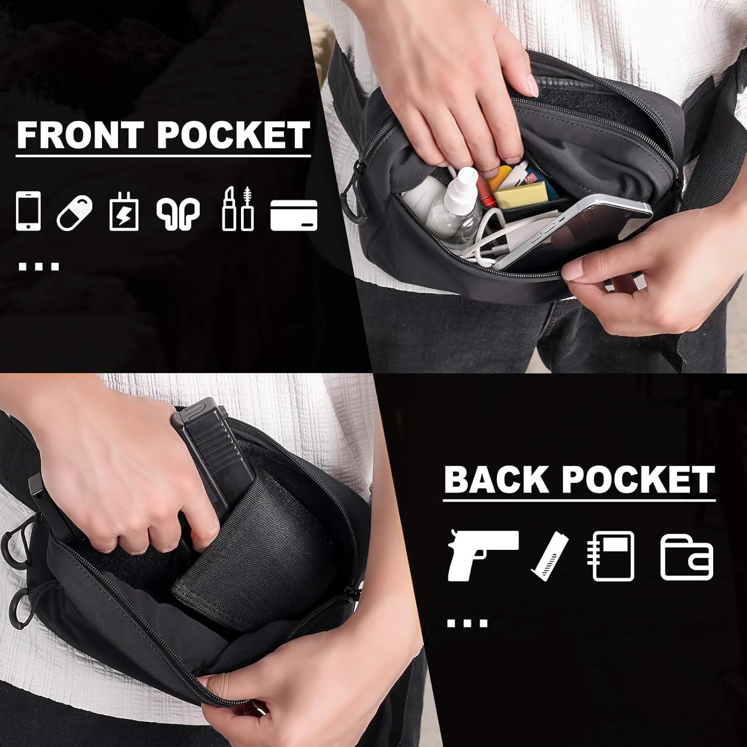 Riñonera táctica con funda, bo - Edc Concealed Carry Holster reseña y precio